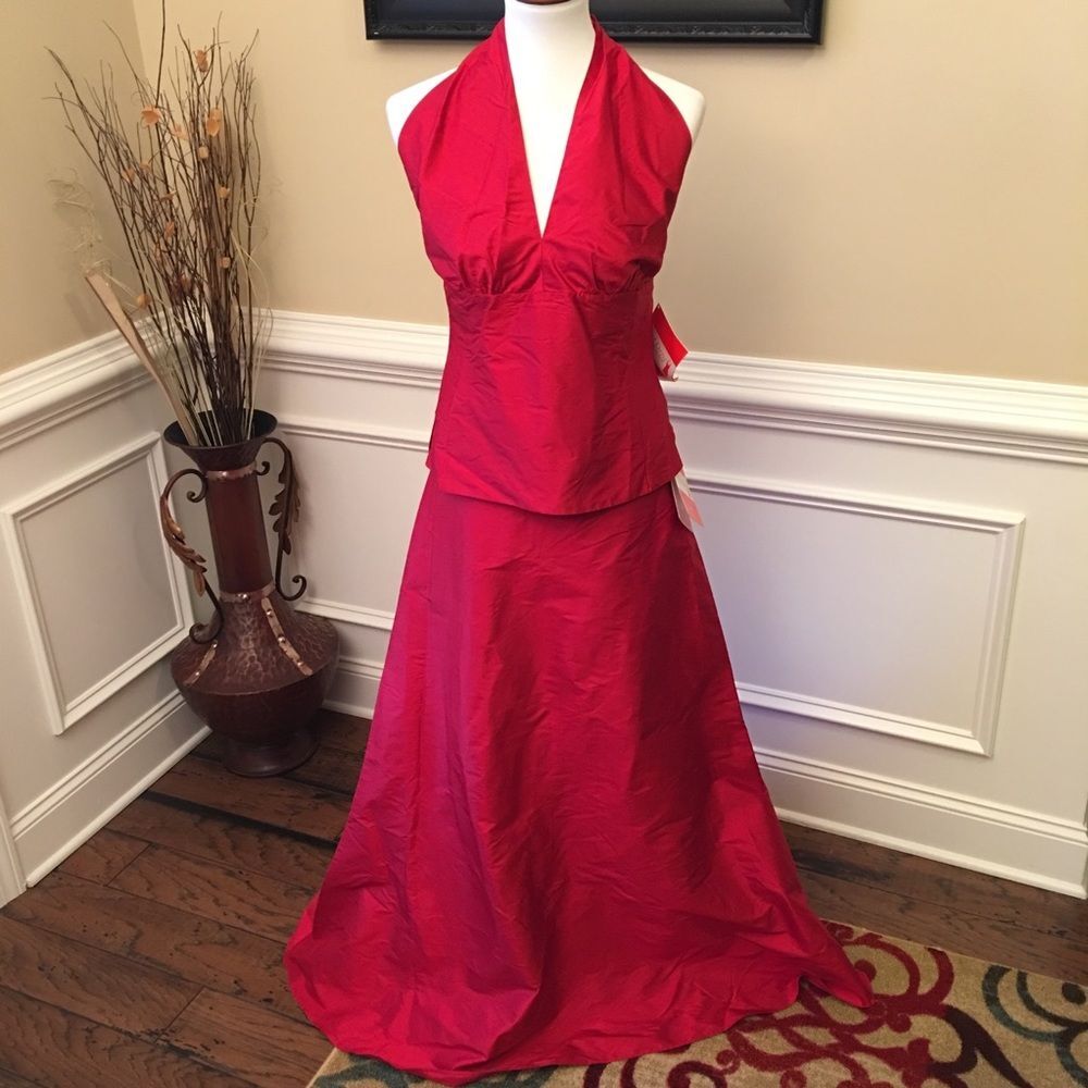 The Red Dress Collection 2-Piece Silk Dress 8/10